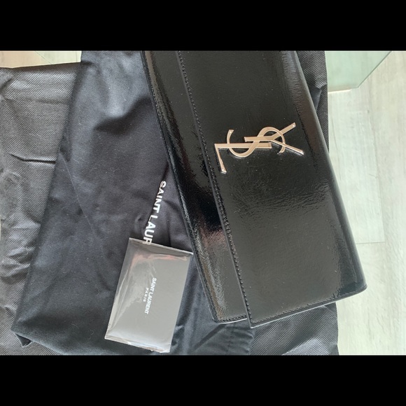 YSL saint Laurent black and silver Kate clutch new - Picture 8 of 14
